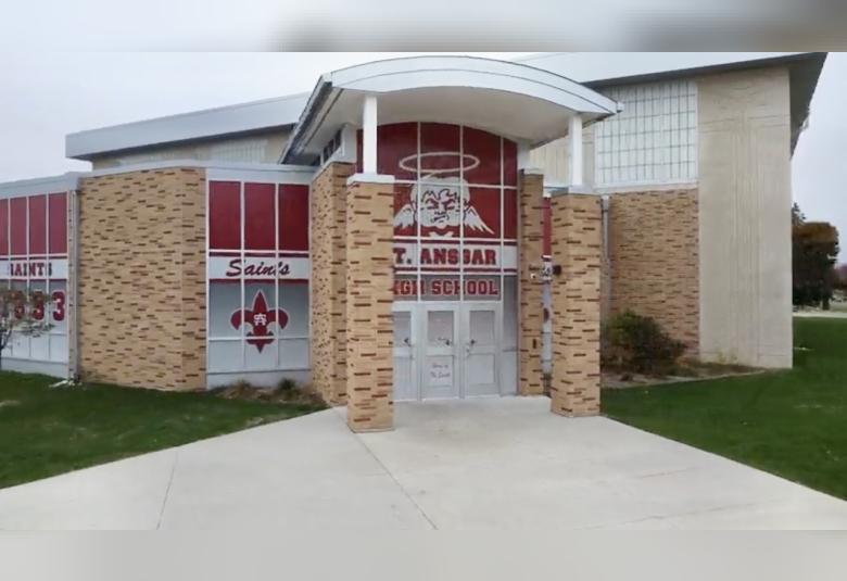 Exterior of St. Ansgar High School