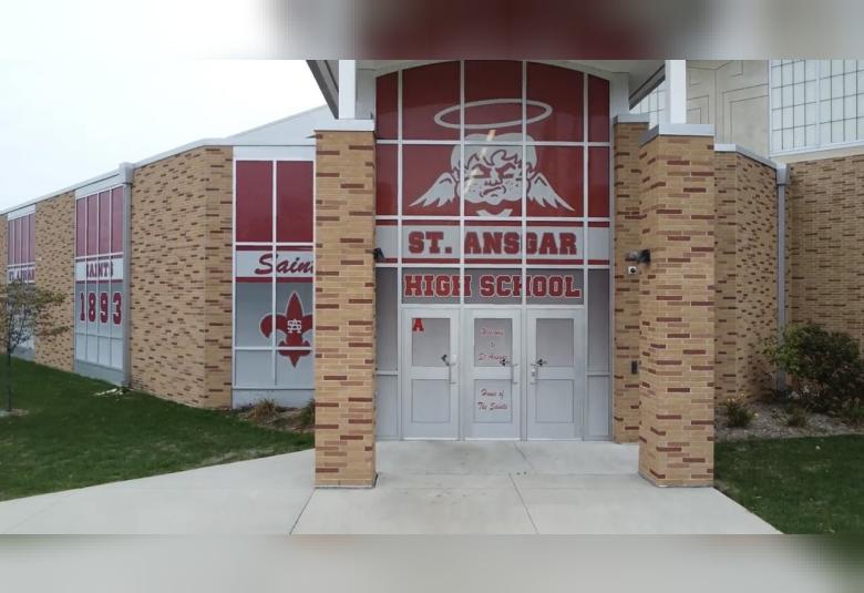 Exterior of St. Ansgar High School building
